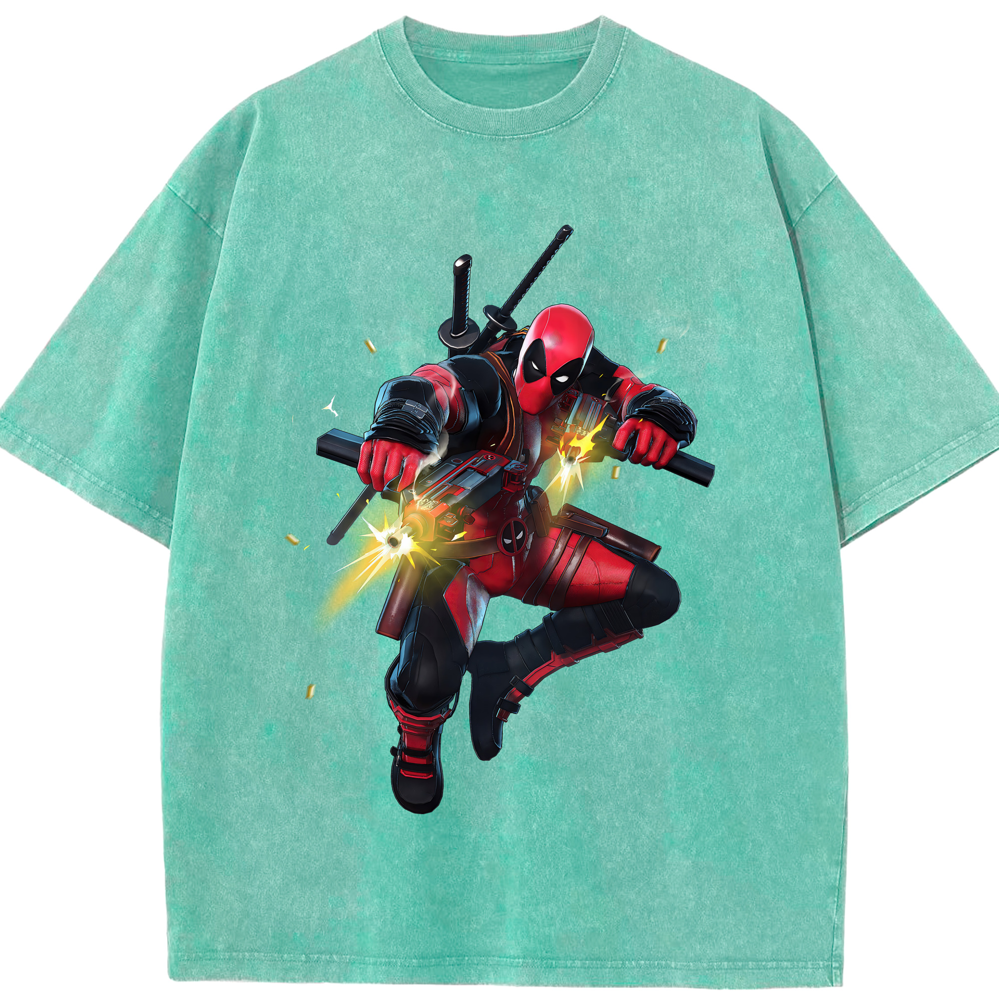 （画像用） Deadpool デッドプール 綿100% ヴィンテージ風 半袖Tシャツ（フロントプリント）